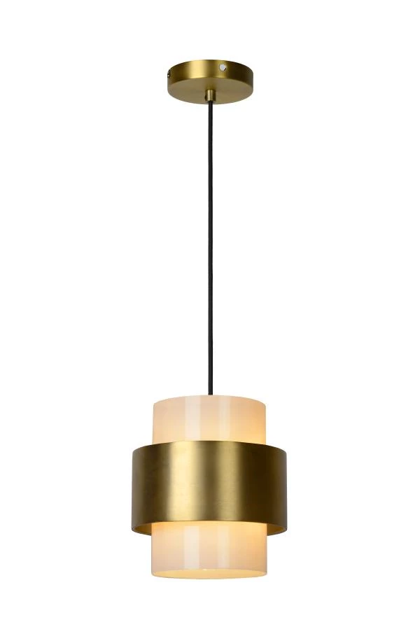 Lucide FIRMIN - Hanglamp - Ø 20 cm - 1xE27 - Mat Goud / Messing - aangezet 2