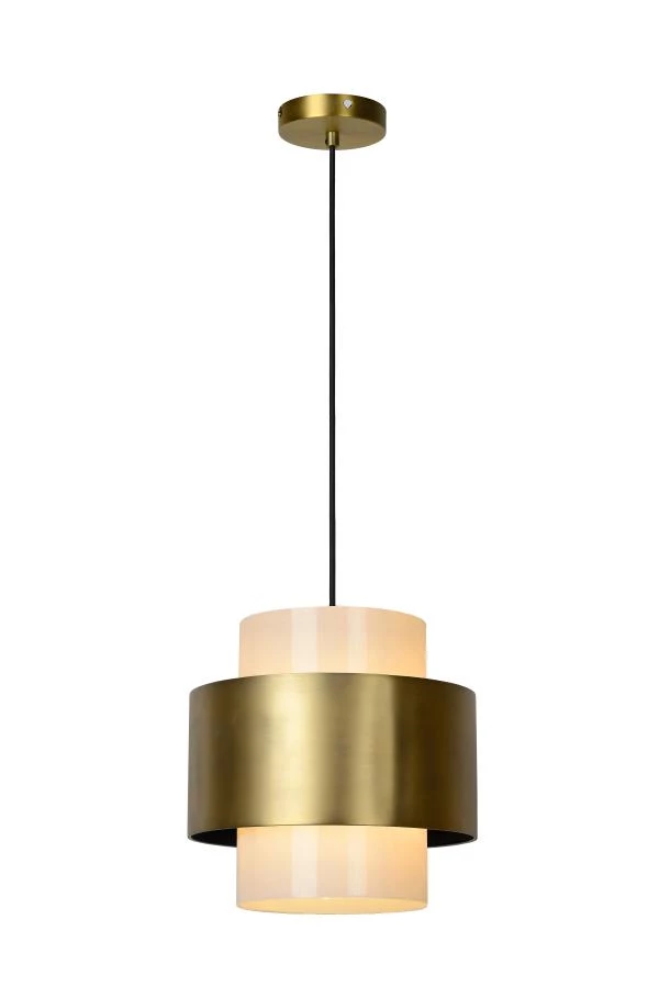Lucide FIRMIN - Hanglamp - Ø 30 cm - 1xE27 - Mat Goud / Messing - aangezet 2