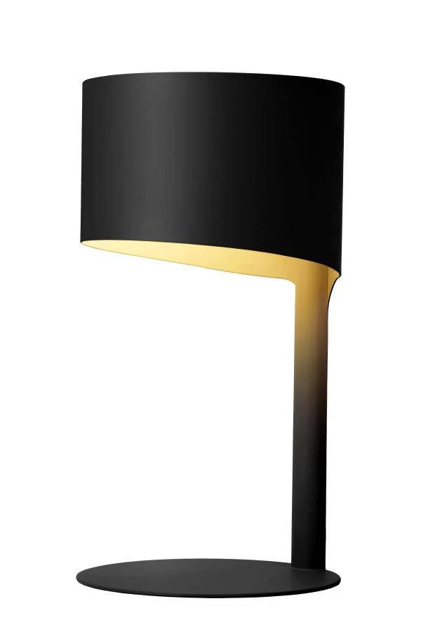 Lucide KNULLE - Lampe de table - Ø 15 cm - 1xE14 - Noir - allumé