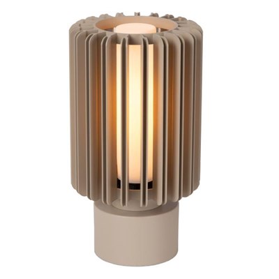 Lucide LAMBRES - Lampe de table - Ø 15 cm - 1xE27 - Taupe