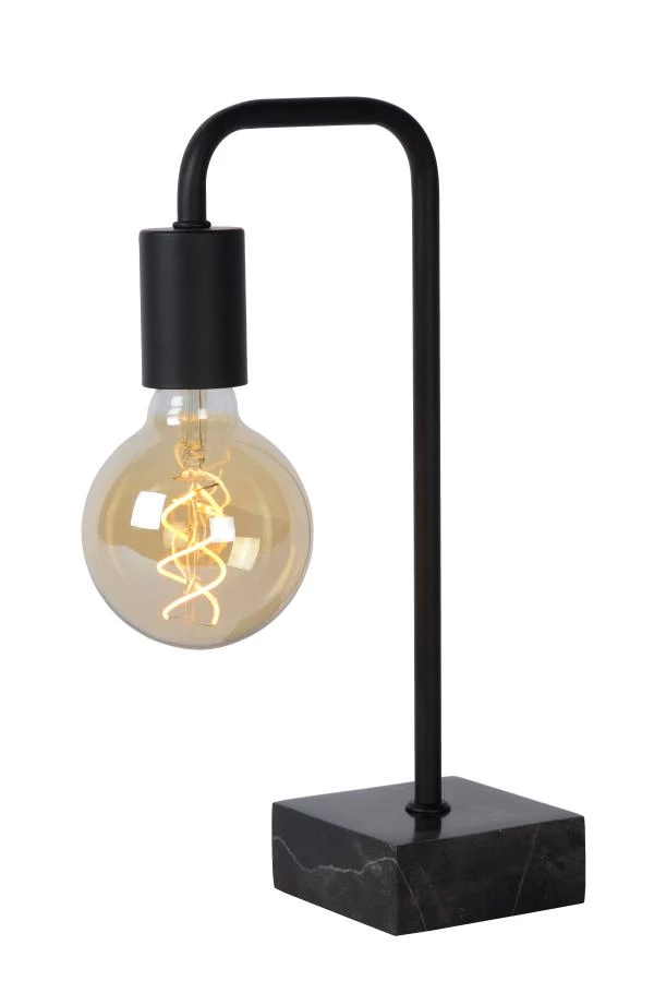 Lucide LORIN - Lampe de table - 1xE27 - Noir - allumé