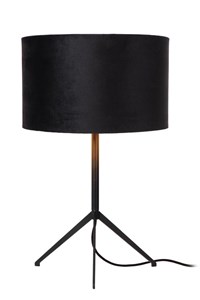 Lucide TONDO - Lámpara de mesa - Ø 30 cm - 1xE27 - Negro encendido