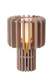 Lucide ROLLO - Tischlampe - 1xE27 - Taupe eingeschaltet 1