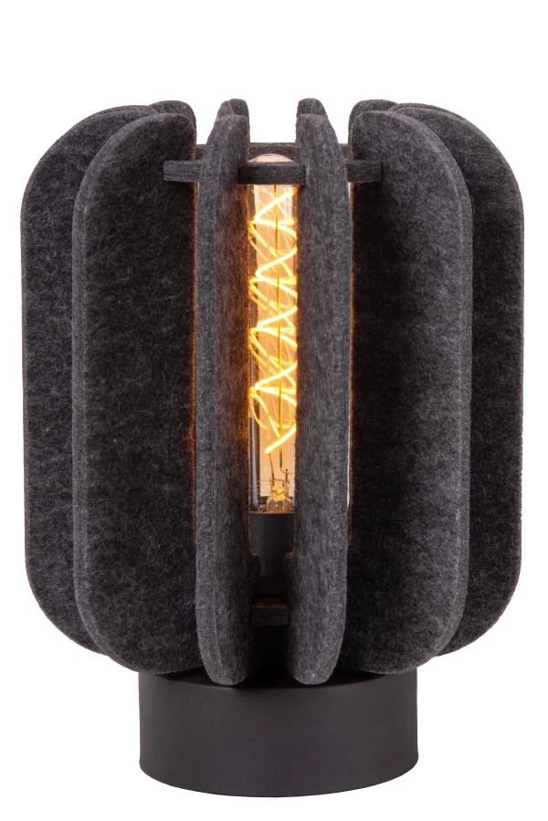 Lucide RAFAL - Table lamp - Ø 23 cm - 1xE27 - Grey - turned on 6