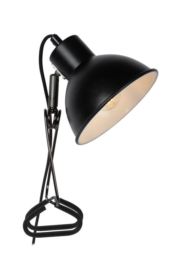 Lucide MOYS - Lampe à pince - 1xE27 - Noir - allumé