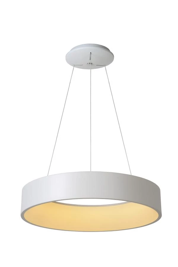 Lucide TALOWE LED - Pendant light - Ø 60 cm - LED Dim. - 1x39W 3000K - White - turned on 1
