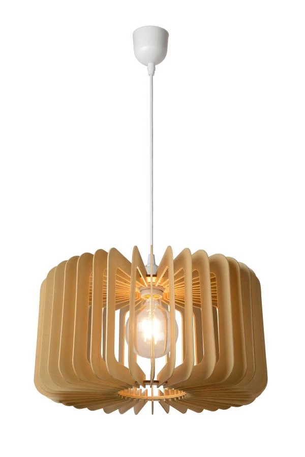 Lucide ETTA - Hanglamp - Ø 39 cm - 1xE27 - Licht hout - aangezet 6