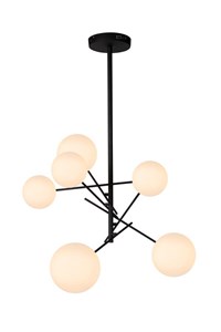 Lucide ALARA - Pendant light - Ø 72 cm - LED - G4 - 6x1,5W 2700K - Black turned on
