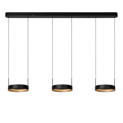 Lucide RADIANT - Pendelleuchten - LED Dim. - CCT - 3x18,6W 2200K/3000K - Schwarz - Vibes