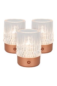 Lucide LILY - Rechargeable Table lamp - Battery pack - Ø 8 cm - LED Dim to warm - 1x3W 2700K/3000K - Copper - Set of 3 turned on 7