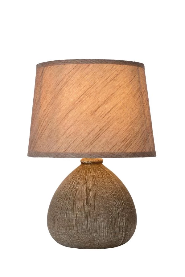 Lucide RAMZI - Lampe de table - Ø 18 cm - 1xE14 - Brun - allumé 3