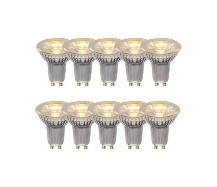 Lucide MR16 * 10 - Lámpara led - Ø 5 cm - LED - GU10 - 10x5W 2700K - Transparente - Set de 10 - encendido