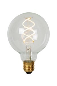Lucide G95 - Filament lamp - Ø 9,5 cm - LED Dimb. - E27 - 1x4,9W 2700K - Transparant aangezet