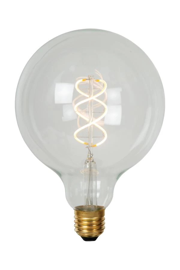 Lucide G125 - Glühfadenlampe - Ø 12,5 cm - LED Dim. - E27 - 1x4,9W 2700K - Transparent - eingeschaltet