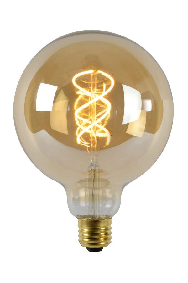 Lucide G125 - Glühfadenlampe - Ø 12,5 cm - LED Dim. - E27 - 1x4,9W 2200K - Amber - eingeschaltet 2