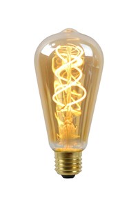 Lucide ST64 - Glühfadenlampe - Ø 6,4 cm - LED Dim. - E27 - 1x4,9W 2200K - Amber eingeschaltet 2