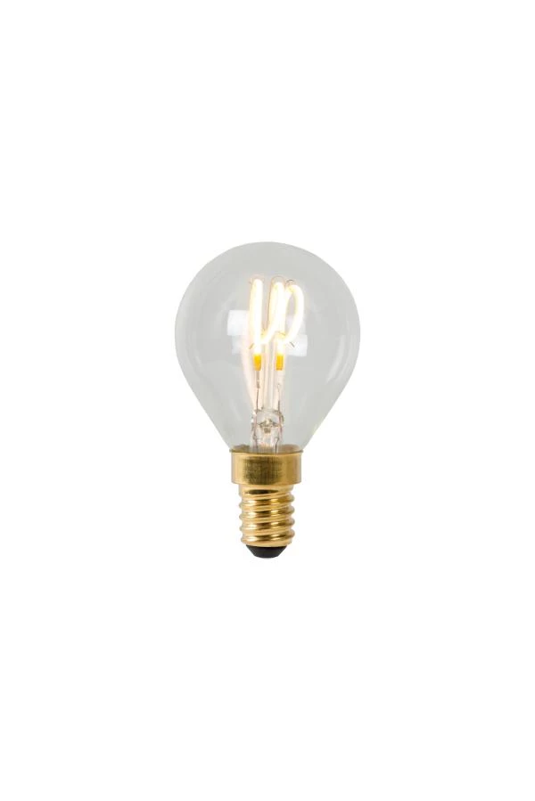 Lucide P45 - Glühfadenlampe - Ø 4,5 cm - LED Dim. - E14 - 1x3W 2700K - Transparent - eingeschaltet