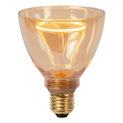 Lucide GO90 - Lámpara de filamento - Ø 9 cm - LED Regul. - E27 - 1x3,5W 2200K - Ámbar