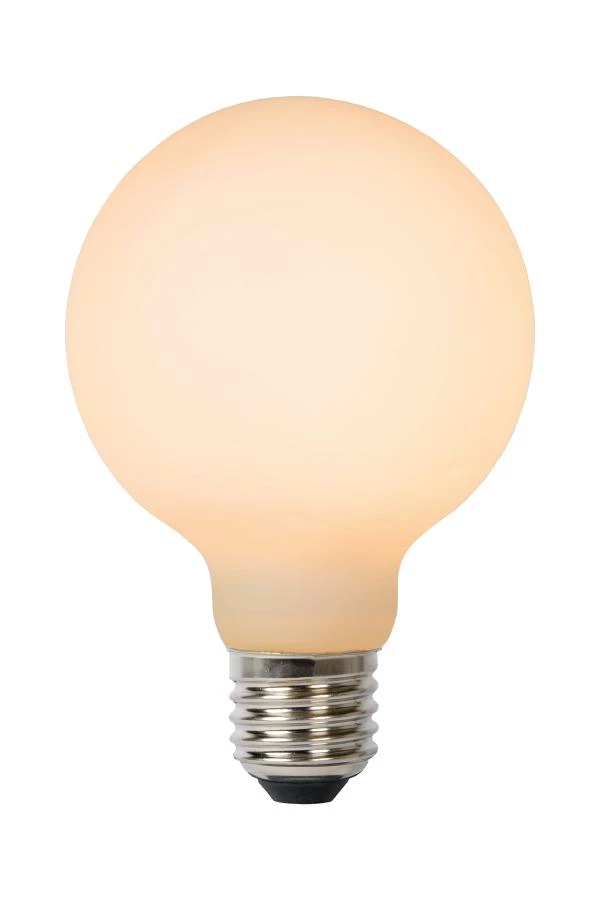 Lucide G125 - Filament bulb - Ø 12,5 cm- LED 3 StepDim - E27 - 1x8W 2700K - Opal - turned on 1