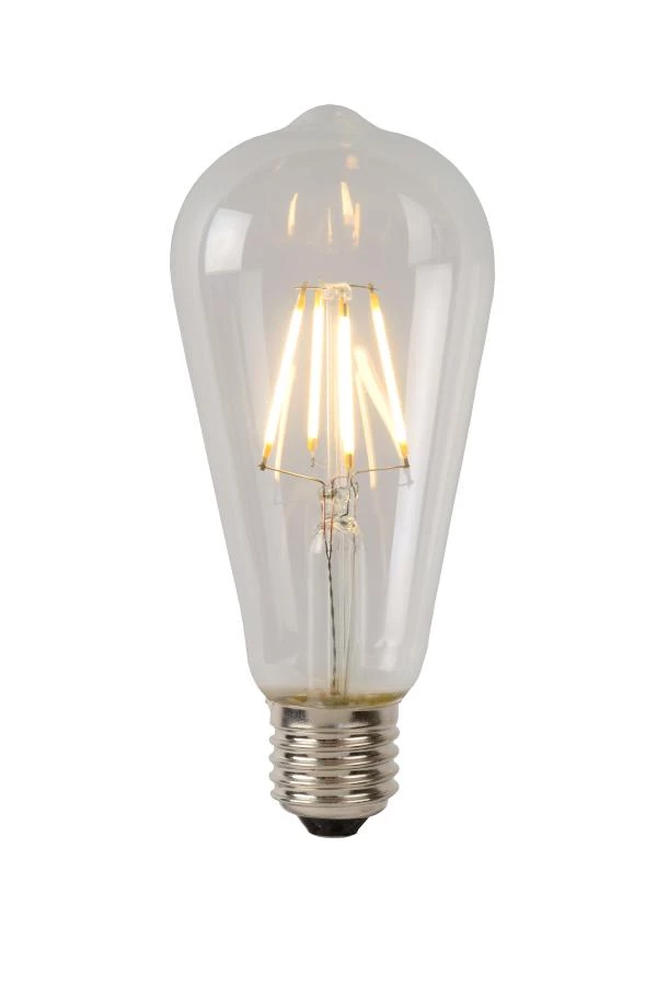 Lucide ST64 Class B - Glühfadenlampe - Ø 6,4 cm - LED Dim. - E27 - 1x7W 2700K - Transparent - eingeschaltet