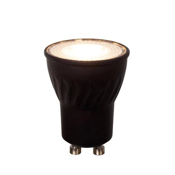 Lucide MR11 - Lámpara led - Ø 3,5 cm - LED Dim to warm - GU10 - 1x4W 2200K/3000K - Negro - encendido