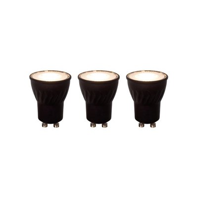 Lucide MR11 * 3 - Led bulb - Ø 3,5 cm - LED Dim. - GU10 (MR11) - 3x3,8W 2700K - Black - Set of 3