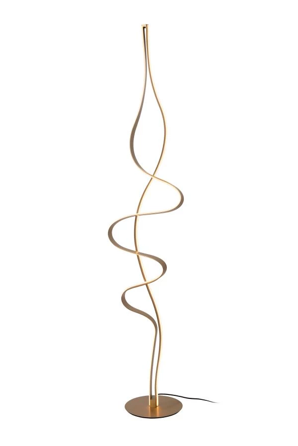 Lucide Premium LAMBADA - Lampadaire - LED Dim. - 1x38W 2700K - Or Mat / Laiton - allumé 2
