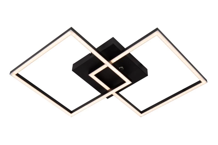 Lucide ARIANNE - Flush ceiling light - LED - CCT - 1x23W 2700K/4000K - Black - turned on
