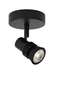 Lucide KIANTI - Deckenstrahler - Ø 10 cm - 1xGU10 - Schwarz eingeschaltet