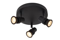 Lucide KIANTI - Deckenstrahler - Ø 21 cm - 3xGU10 - Schwarz eingeschaltet