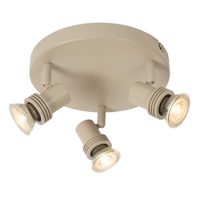 Lucide KIANTI - Deckenstrahler - Ø 21 cm - 3xGU10 - Taupe