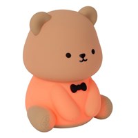 Lucide PINCHA BEAR - Lampe de table Rechargeable Chambres d'enfant - Batterie/Piles - LED 3 StepDim - 1x0,5W 2100K - Rvb - Brun | Essential allumé 3
