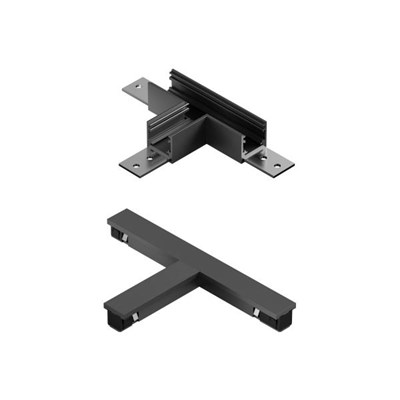 Lucide Premium LINIAL Conector en T - Sistema de carril monofásico / Iluminación con rieles -Cromo negro mate
