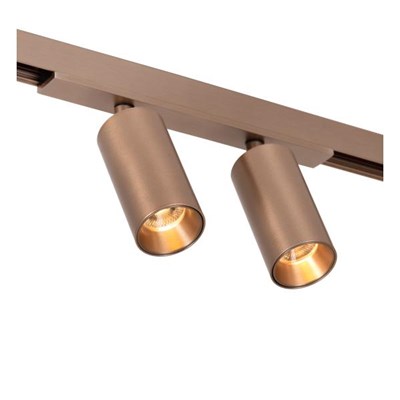 Lucide Premium LINIAL BIXX Spot sur rail - Système de rail monophasé / Éclairage sur rail - 2xLED - Champagne