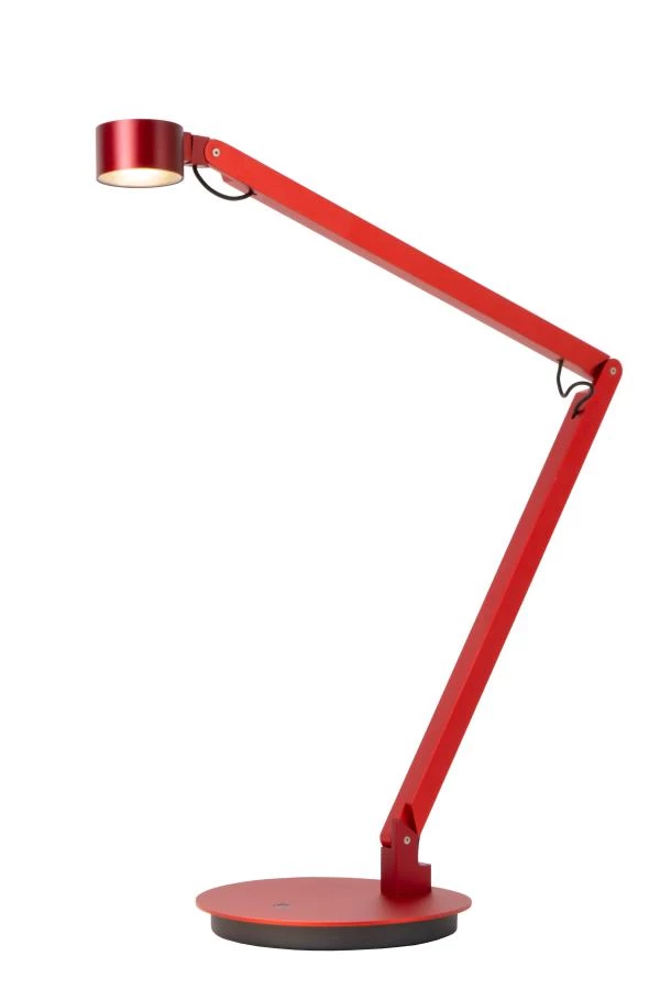 Lucide Premium OGDEN - Lampe de bureau - LED 3 StepDim - 1x7W 3000K - Rouge - allumé 2
