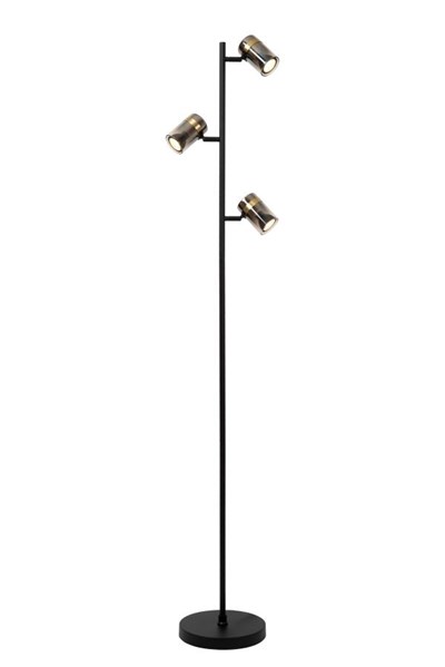 Lucide UPTON - Stehlampe - 3xGU10 - Rauchfarbe Grau