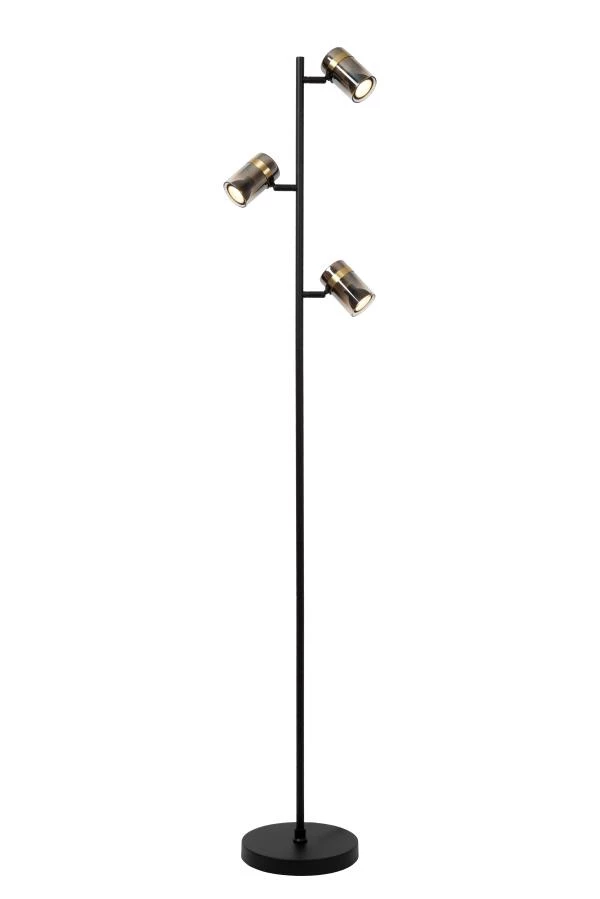 Lucide UPTON - Floor lamp - 3xGU10 - Smoke Grey - turned on 5