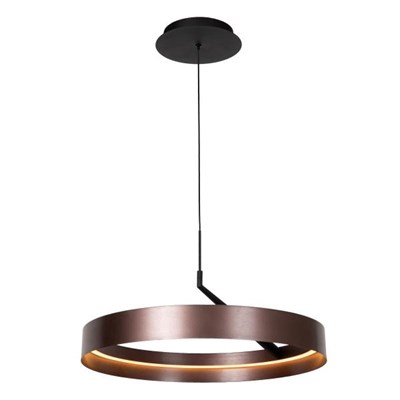 Lucide LEONARD - Pendelleuchten - Ø 54,5 cm - LED 3 StepDim - CCT - 1x36W 2200K/3000K - Kaffee - Vibes