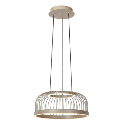 Lucide RIXANNE - Hanglamp - Ø 40 cm - LED 3 StepDim - CCT - 1x22W 2200K/4000K - Taupe - Vibes