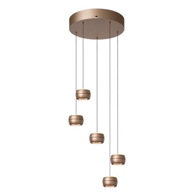 Lucide CORYFEE - Hanglamp - Ø 38 cm - LED Dimb. - CCT - 5x6W 2200K/3000K - Champagne kleur - Vibes