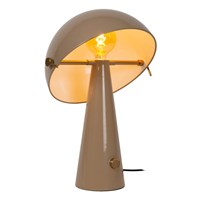 Lucide BARONE - Lampe de table - Ø 38 cm - 1xE27 - Taupe | Vibes allumé 1