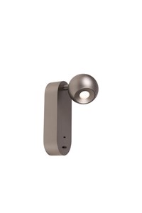 Lucide MONTANA - Applique murale - LED - CCT - 1x6,3W 2700K/4000K - Point de rechargement USB - Fer gris | Premium allumé 5