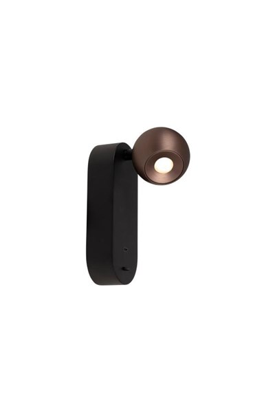 Lucide MONTANA - Wandlamp - LED - CCT - 1x6,3W 2700K/4000K - Met USB oplaadpunt - Koffie | Premium