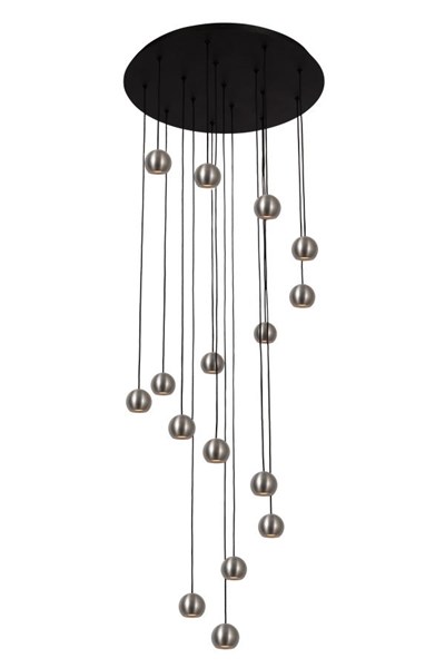 Lucide MONTANA - Hanglamp - LED Dimb. - CCT - 16x5,7W 2700K/4000K - Grijs ijzer | Premium