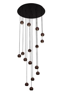 Lucide MONTANA - Pendant light - LED Dim. - CCT - 16x5,7W 2700K/4000K - Coffee | Premium turned on 6