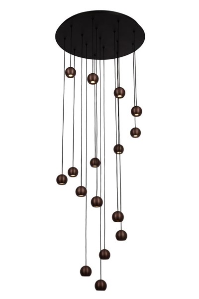Lucide MONTANA - Hanglamp - LED Dimb. - CCT - 16x5,7W 2700K/4000K - Koffie | Premium