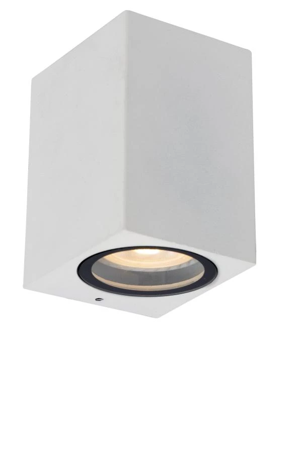 Lucide ZARO - Wandstrahler / Wandleuchte Innen/Außen - 1xGU10 - IP44 - Weiß - eingeschaltet 1