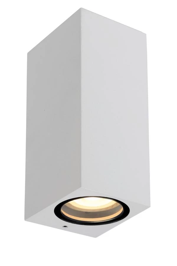 Lucide ZARO - Wandstrahler / Wandleuchte Innen/Außen - 2xGU10 - IP44 - Weiß - eingeschaltet 1