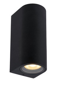Lucide ZARO - Wandspot / Wandlamp Binnen/Buiten - 2xGU10 - IP44 - Zwart aangezet