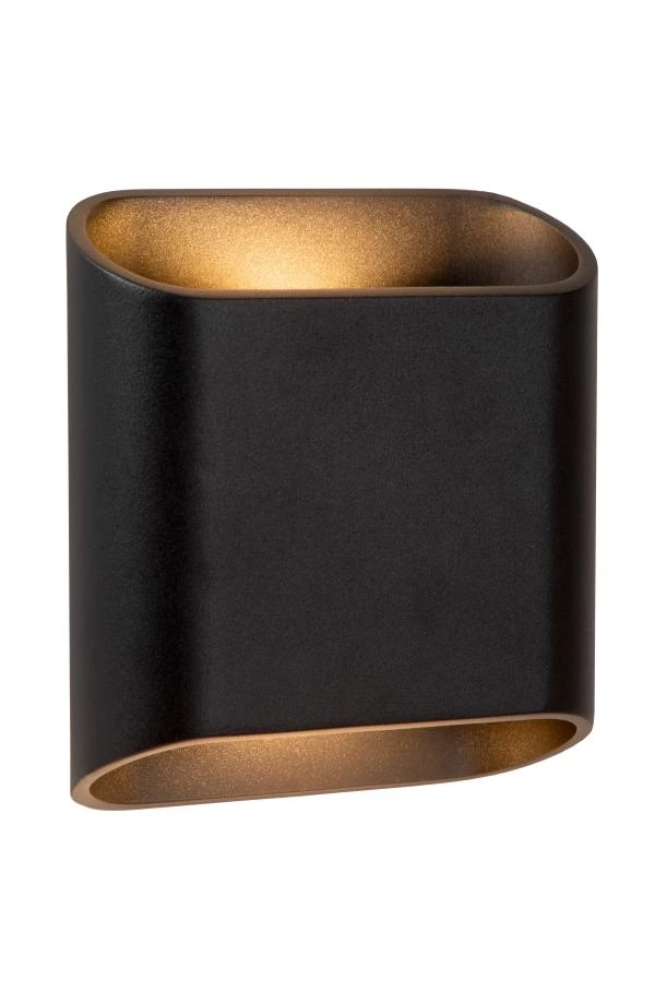 Lucide ATILA - Wandlamp Binnen/Buiten - LED Dimb. - 2x5W 2700K - IP65 - Zwart - aangezet
